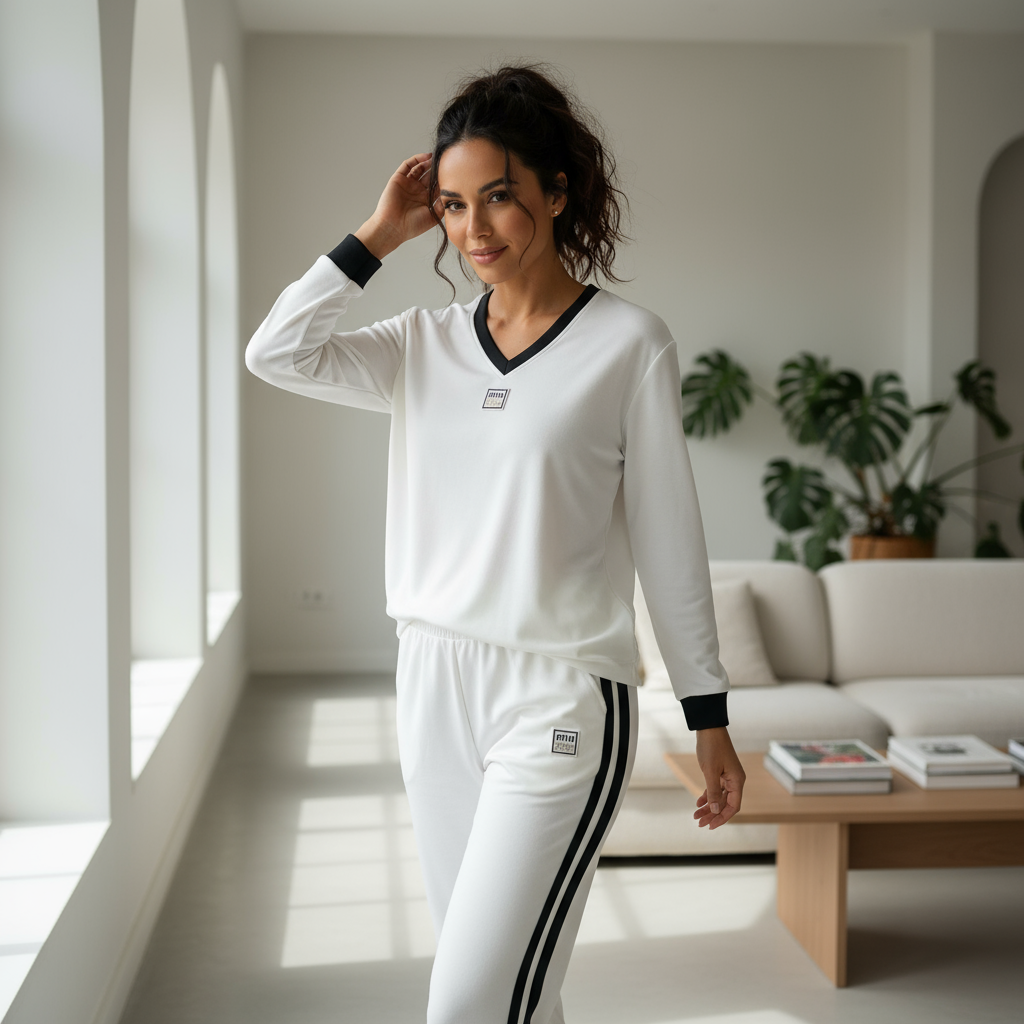 Chándal moderno blanco lifestyle