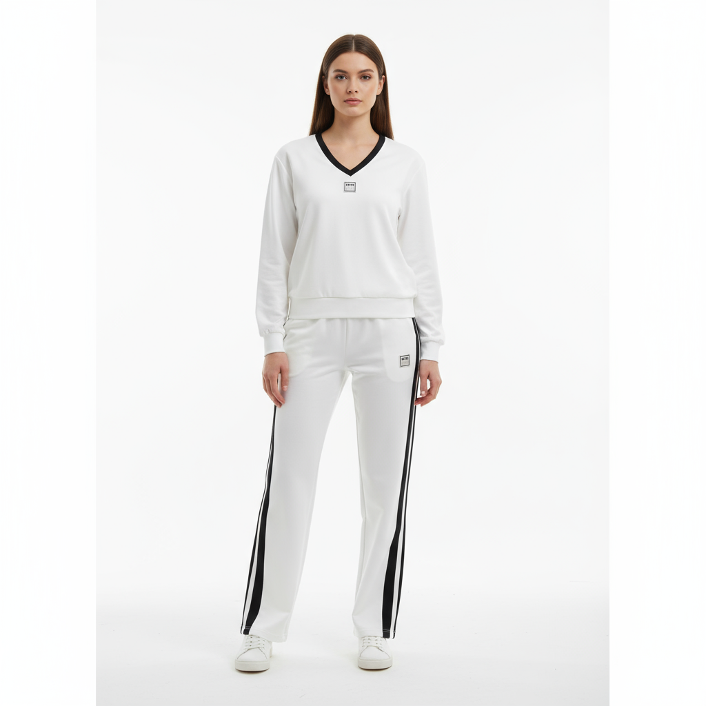 Chándal moderno blanco vista frontal