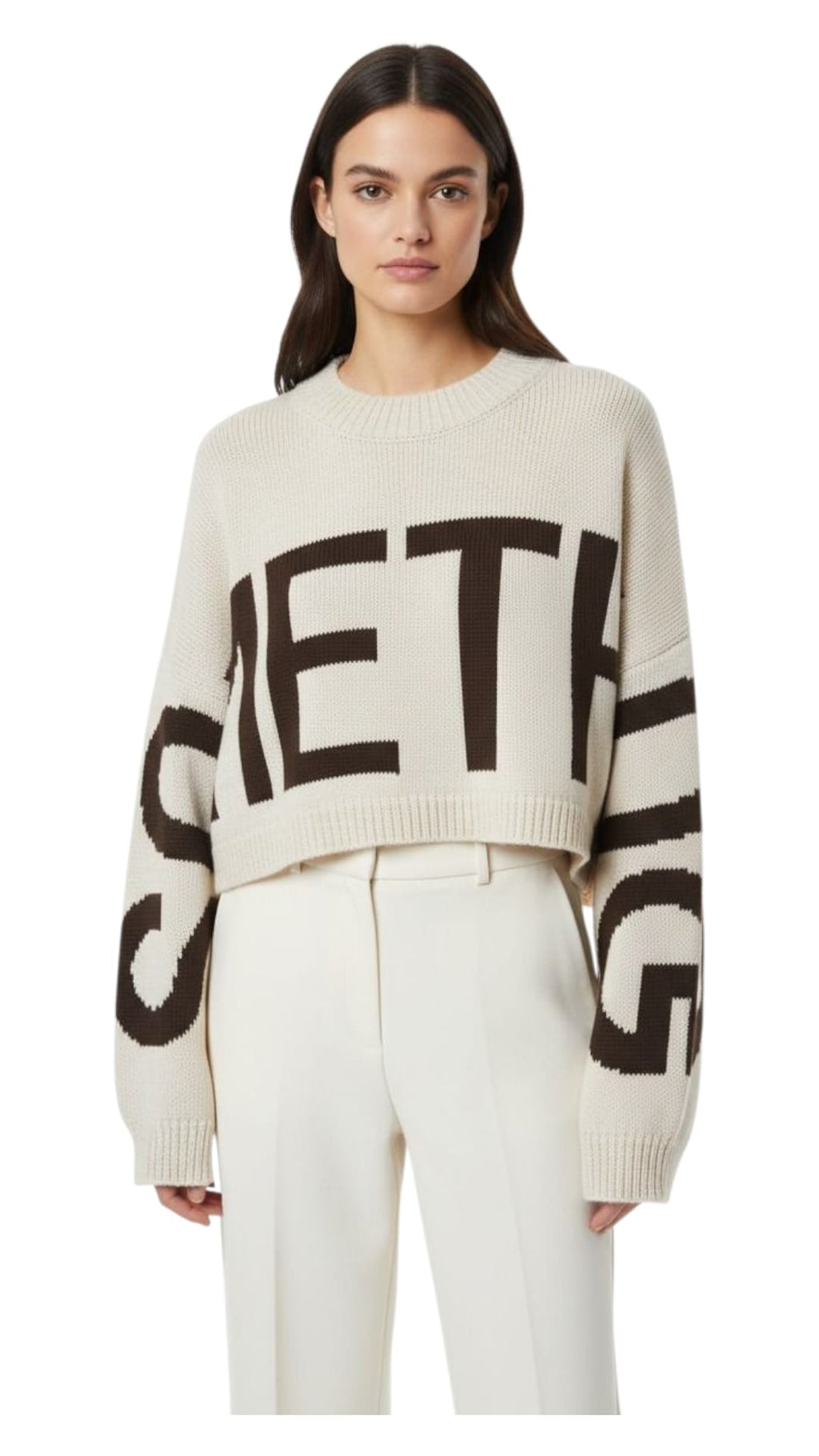 Suéter Something Letras Grandes Mujer - Oversize Elegante