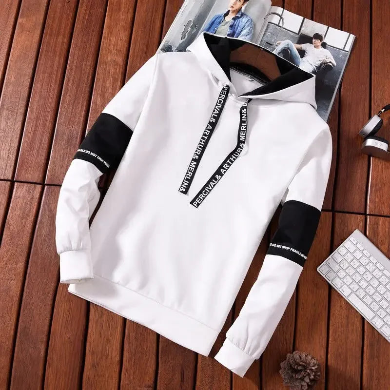 Chándal Hombre Premium - Conjunto Deportivo Negro/Blanco con Capucha