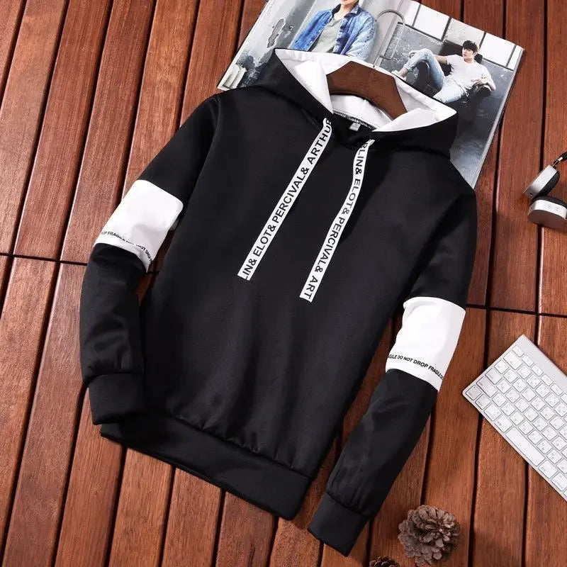 Chándal Hombre Premium - Conjunto Deportivo Negro/Blanco con Capucha
