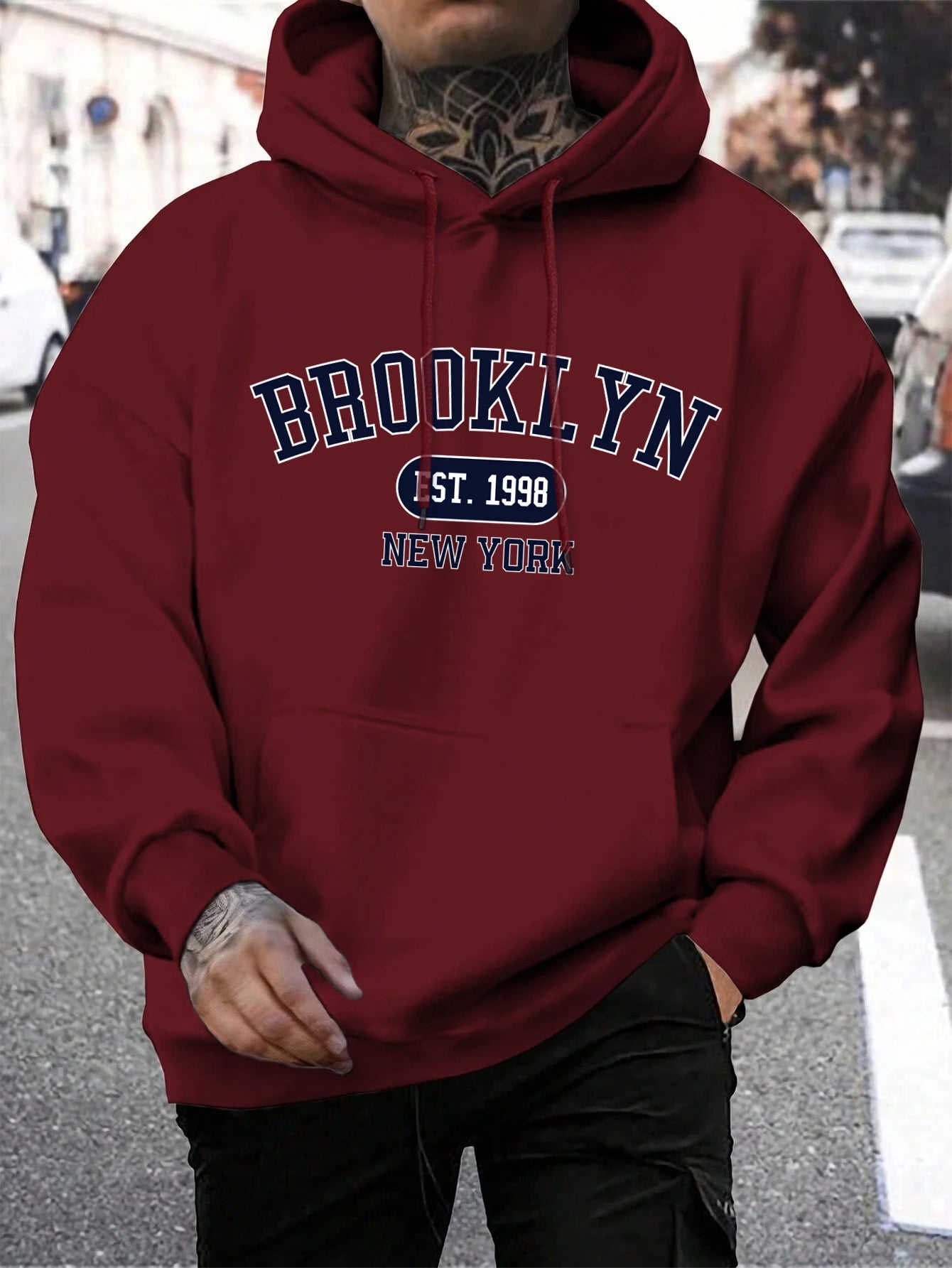 Sudadera Brooklyn Est 1998 New York - Hoodie Oversize Harajuku para Hombre