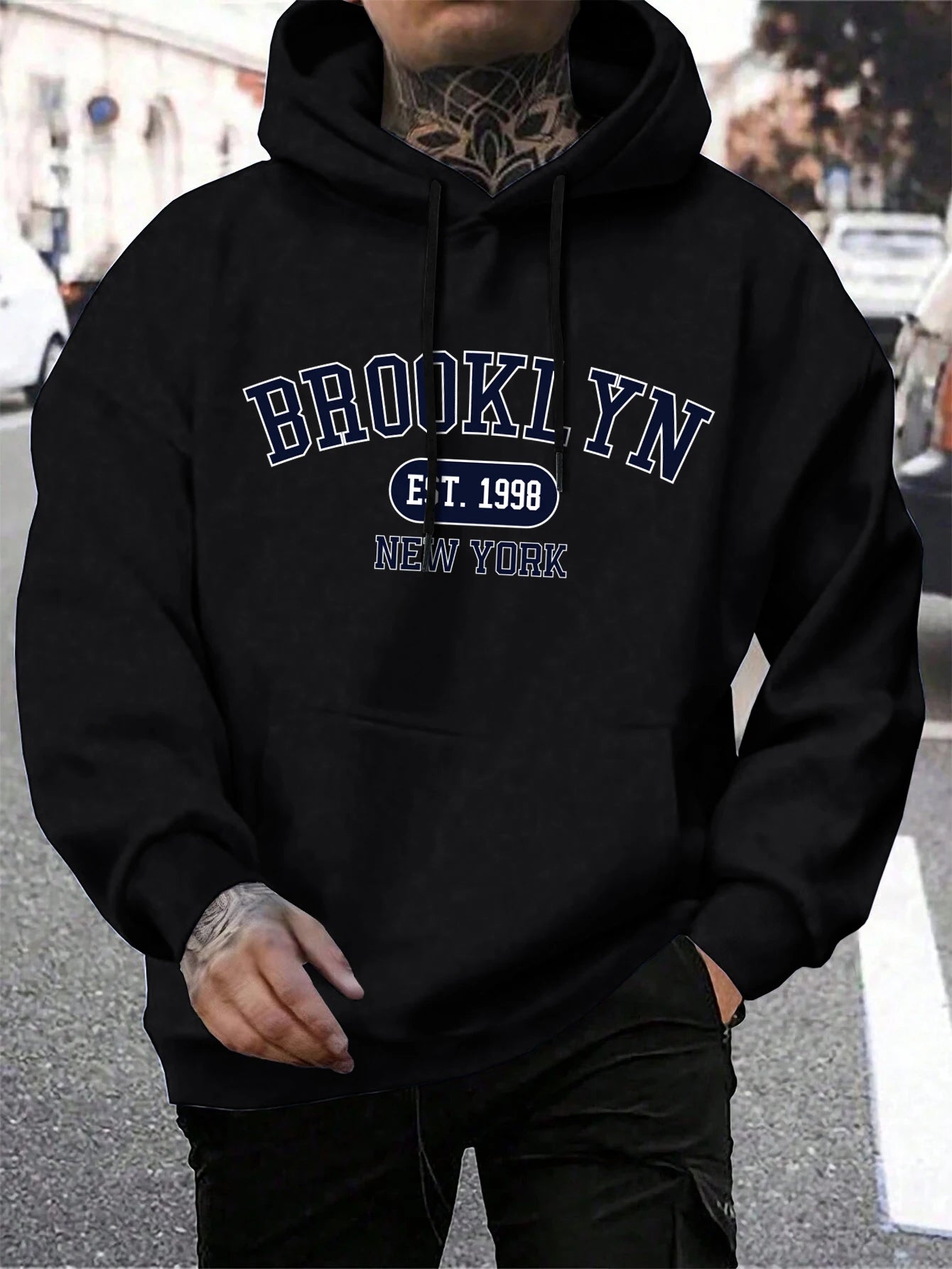 Sudadera Brooklyn Est 1998 New York - Hoodie Oversize Harajuku para Hombre