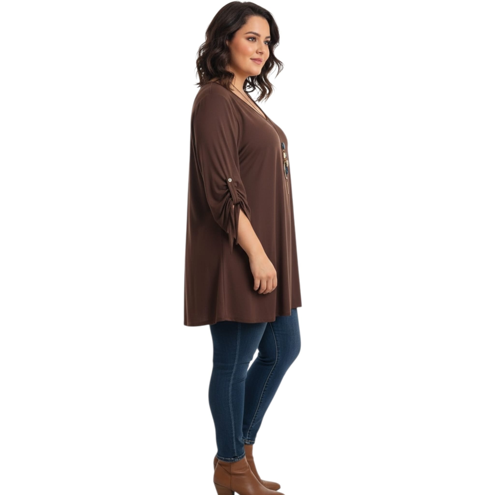 Camiseta Oversize con Cuello Pico - Talla 52