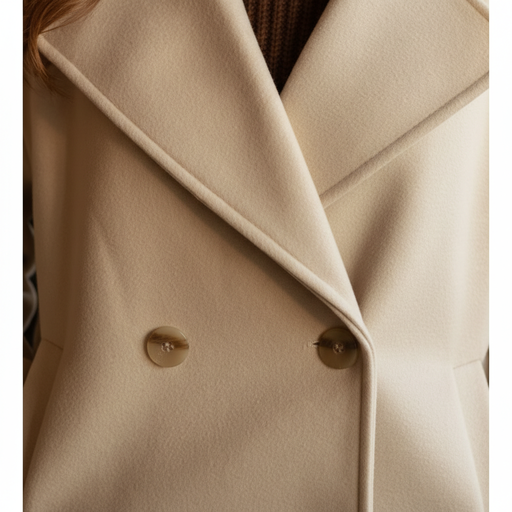 Abrigo Beige - Detalle Botones Dorados (Beige)