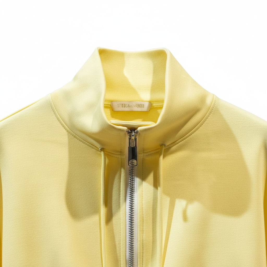 Detalle cuello alto y cremallera