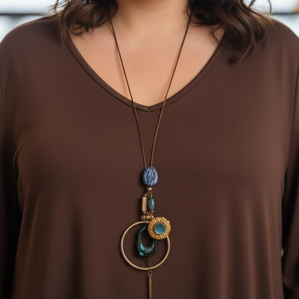 Enfoque detallado cuello pico