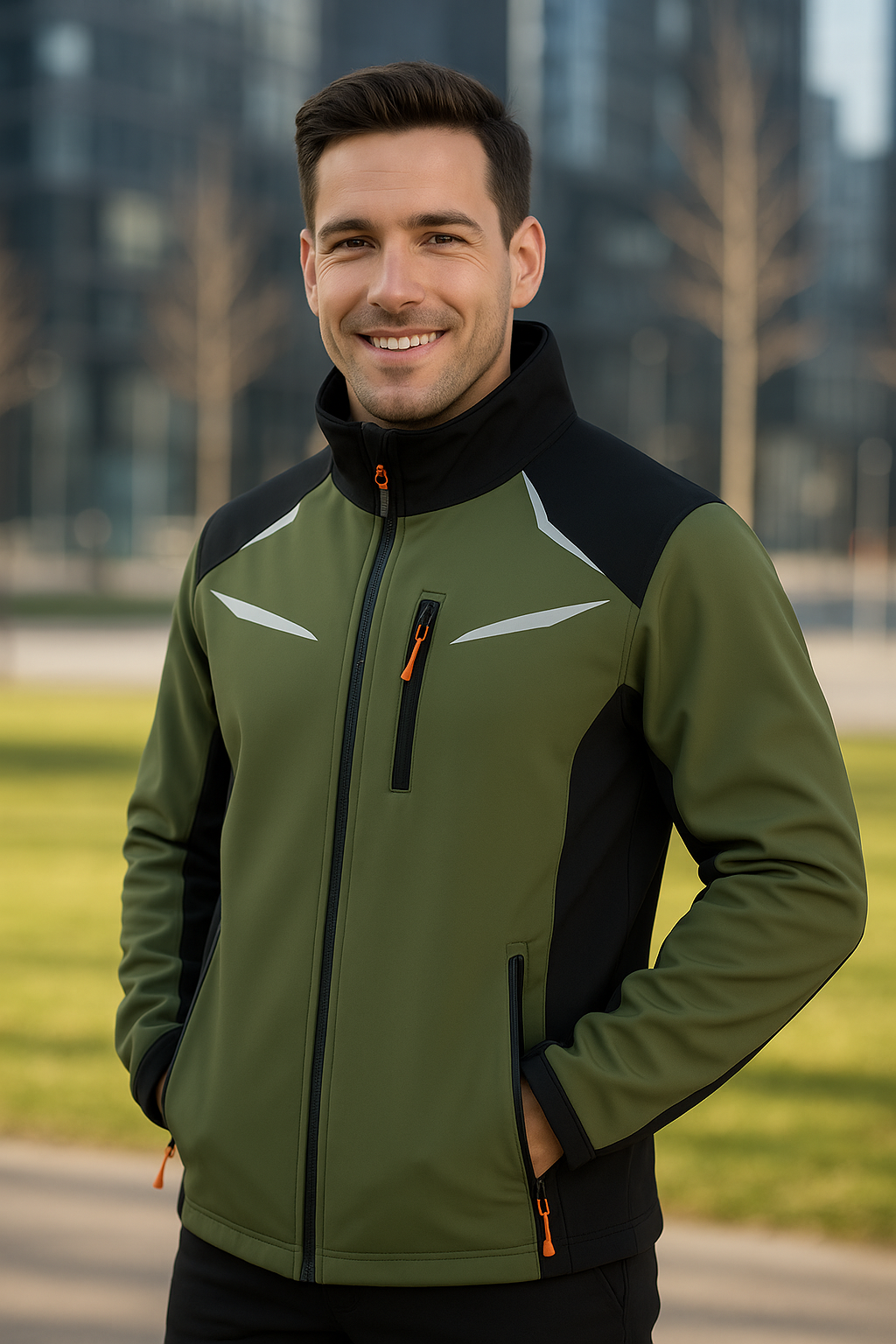 Modelo Chaqueta Verde Militar