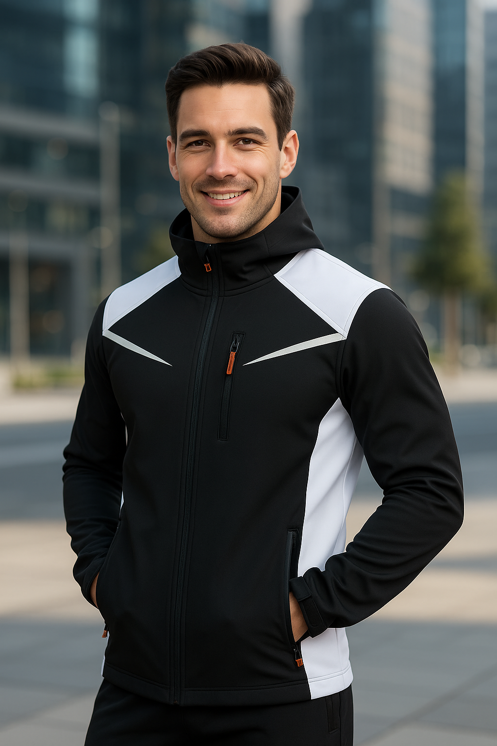 Modelo Chaqueta Negro/Blanco