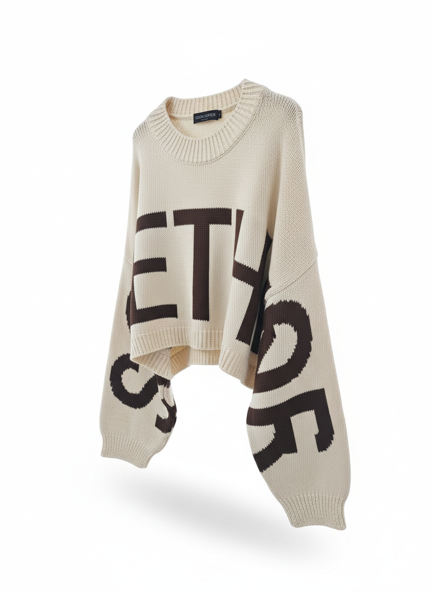 Suéter Something Letras Grandes Mujer - Oversize Elegante