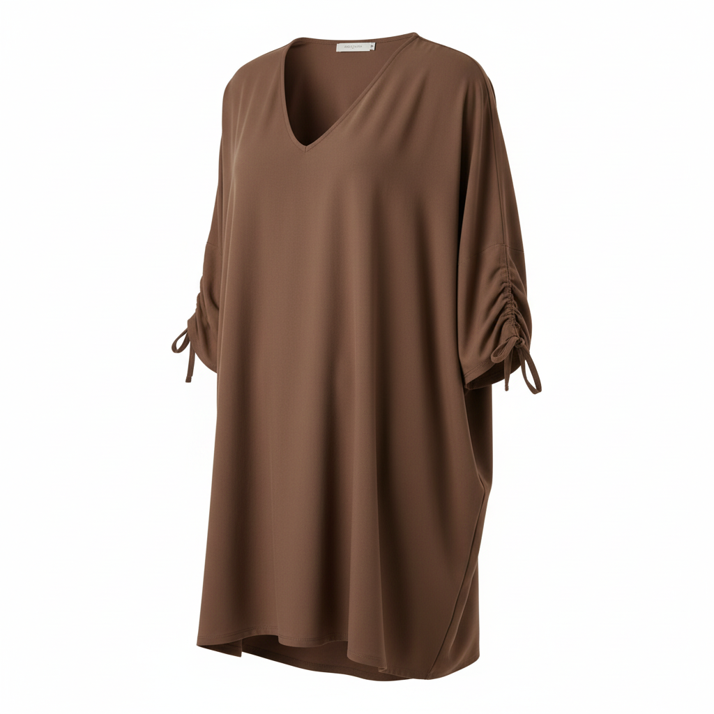 Camiseta marrón - vista orbital 45 grados