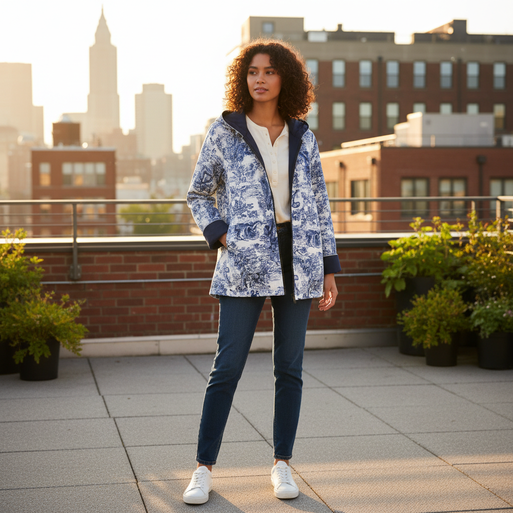 Chaqueta con capucha estampado paisley - estilo urbano y casual para mujer