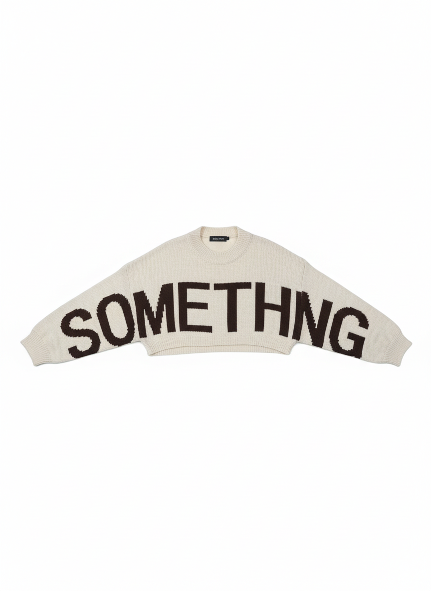 Suéter Something Letras Grandes Mujer - Oversize Elegante