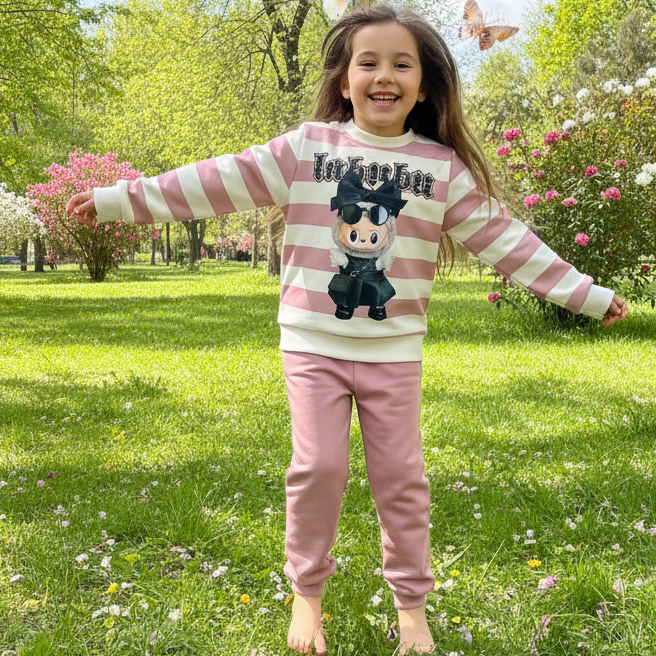 Niña con chándal jugando