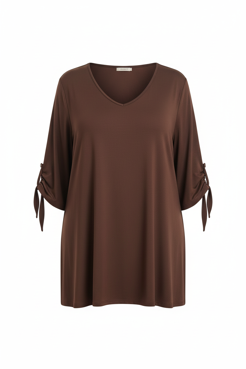 Túnica marrón frontal