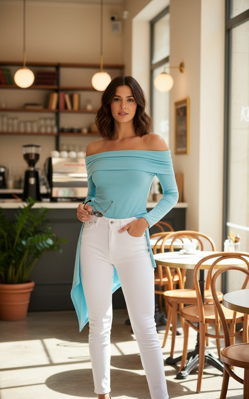 Top azul celeste lifestyle