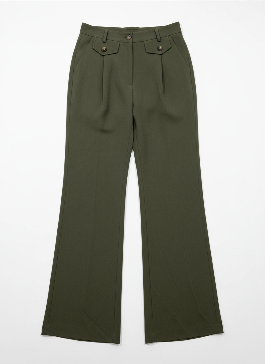 Vista plana pantalón vestir